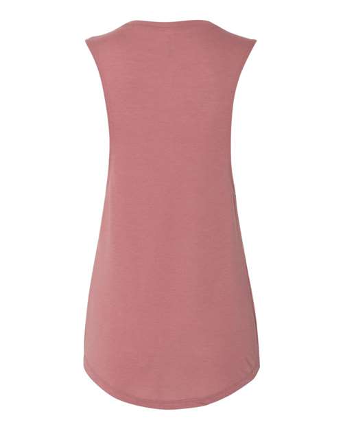 Women's Flowy Scoop Muscle Tank - Mauve Back