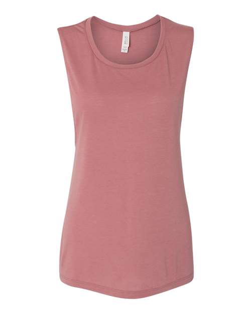 Women's Flowy Scoop Muscle Tank - Mauve Front