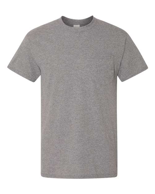 Gildan Unisex DryBlend® Pocket T-Shirt - Graphite Heather Front