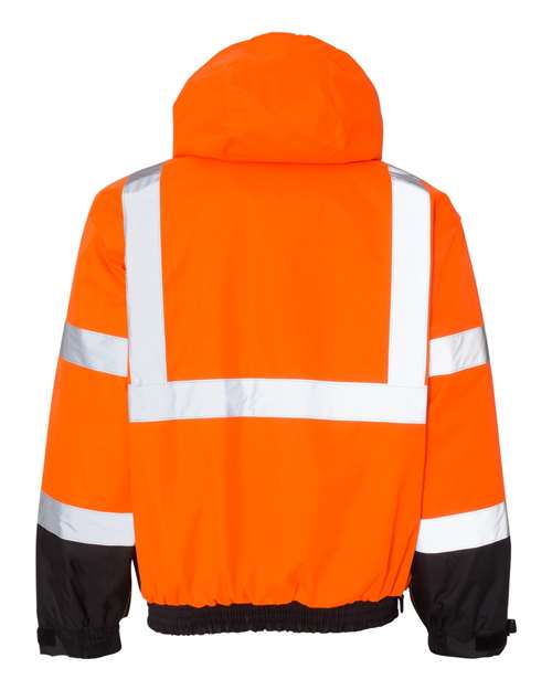 Unisex Ripstop Bomber Jacket - Orange/ Black Back