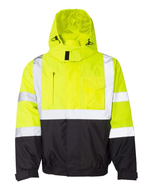 Unisex Economy Bomber Jacket - Lime Front
