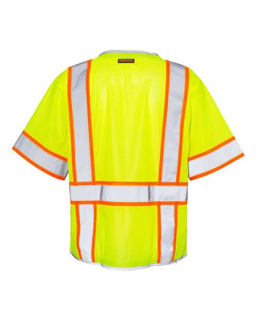 Unisex Premium Brilliant Series® Heavy Duty Class 3 Vest - Lime Back