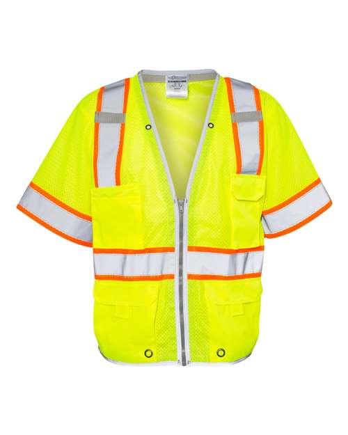 Unisex Premium Brilliant Series® Heavy Duty Class 3 Vest - Lime Front