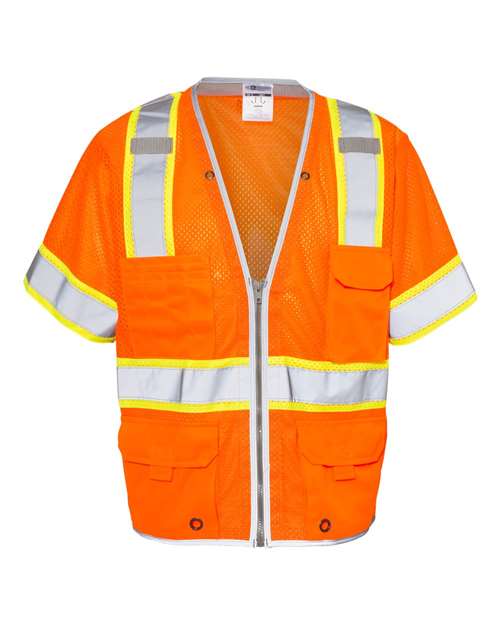 Unisex Premium Brilliant Series® Heavy Duty Class 3 Vest - Orange Front