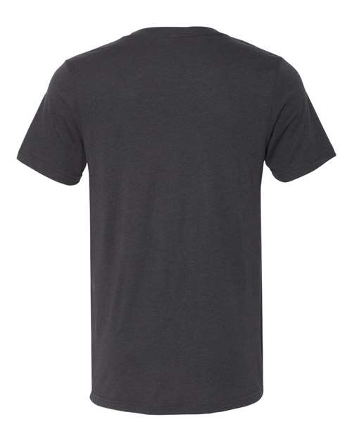 Unisex Triblend V-Neck Tee - Solid Dark Grey Triblend Back