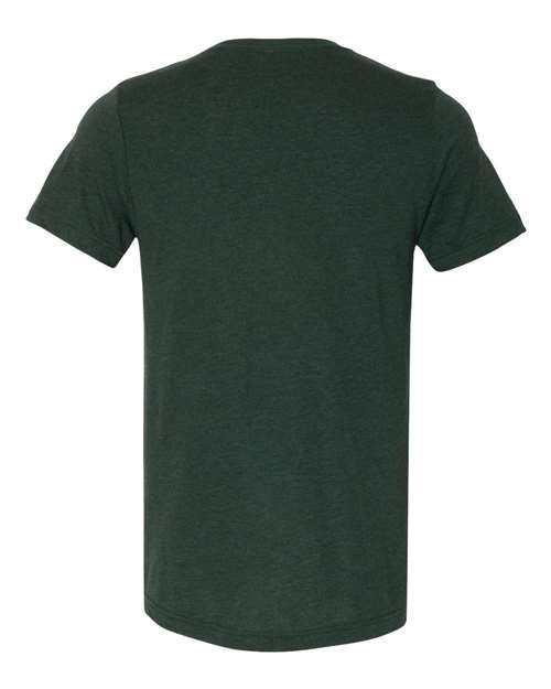 Unisex Triblend V-Neck Tee - Emerald Triblend Back