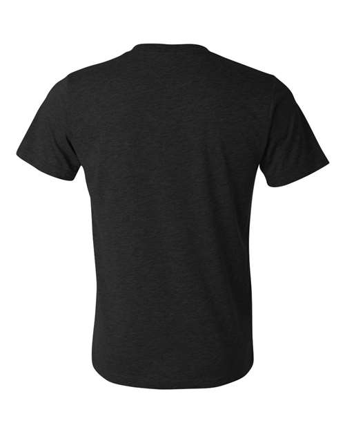 Unisex Triblend V-Neck Tee - Black Heather Triblend Back