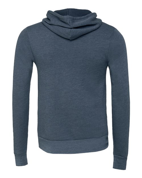 Unisex Sponge Fleece Hoodie Sweatshirt - Heather Navy Back