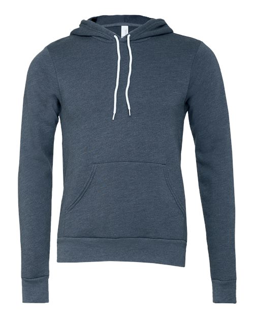 Unisex Sponge Fleece Hoodie Sweatshirt - Heather Navy Front