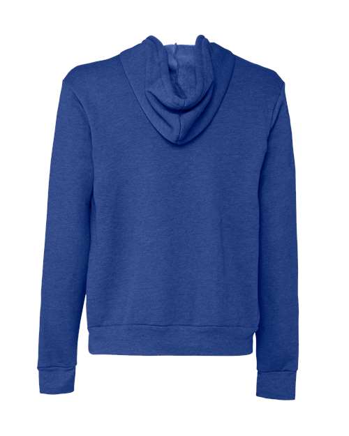 Unisex Sponge Fleece Full-Zip Hoodie Sweatshirt - Heather True Royal Back
