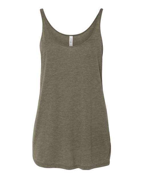 Women's Slouchy Tank - Heather Olive Front