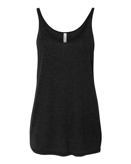 Women's Slouchy Tank - Black Heather Front