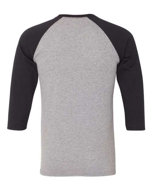 Unisex Triblend Three-Quarter Raglan Baseball T-Shirt - Oxford/ Black Back