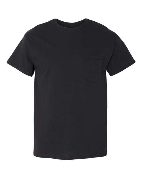 Gildan Unisex Heavy Cotton™ Pocket T-Shirt - Black Front