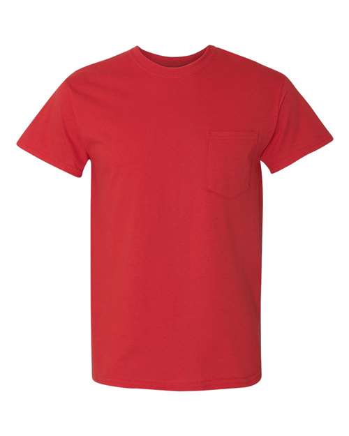 Unisex Heavy Cotton™ Pocket T-Shirt - Red Front
