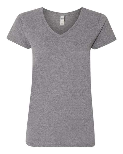 Women's Heavy Cotton™ V-Neck T-Shirt - Graphite Heather Front