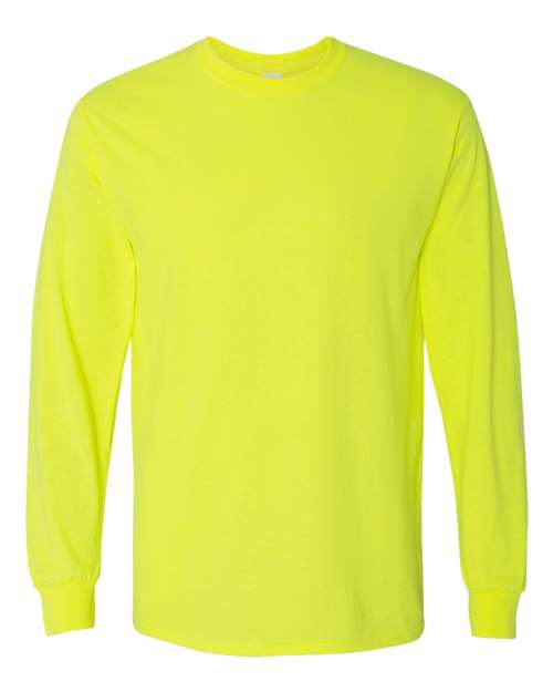 Gildan Unisex Heavy Cotton™ Long Sleeve T-Shirt - Safety Green Front