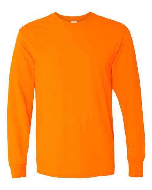 Gildan Unisex Heavy Cotton™ Long Sleeve T-Shirt - Safety Orange Front
