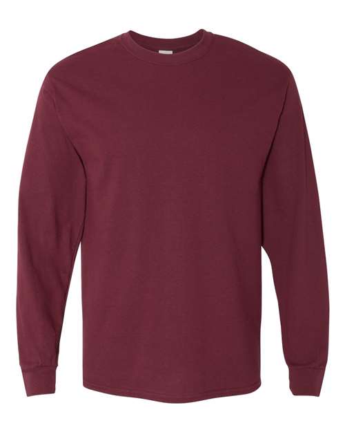 Gildan Unisex Heavy Cotton™ Long Sleeve T-Shirt - Maroon Front