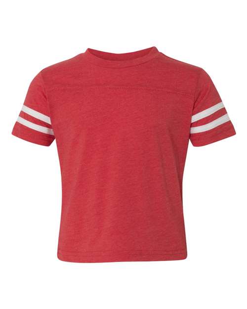 Toddler Football Fine Jersey Tee - Vintage Red/ White Front