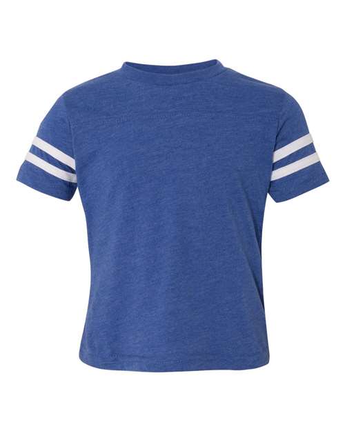 Toddler Football Fine Jersey Tee - Vintage Royal/ White Front