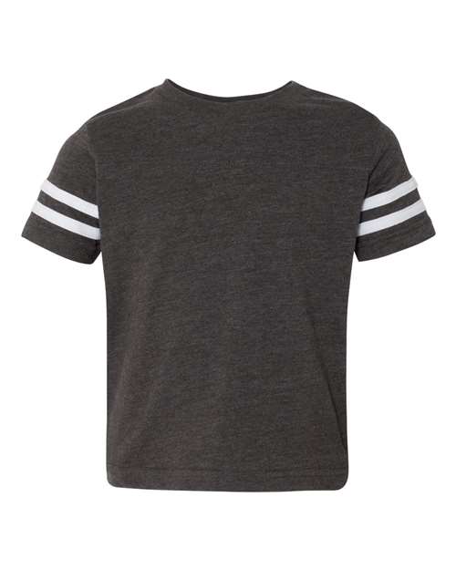 Toddler Football Fine Jersey Tee - Vintage Smoke/ White Front