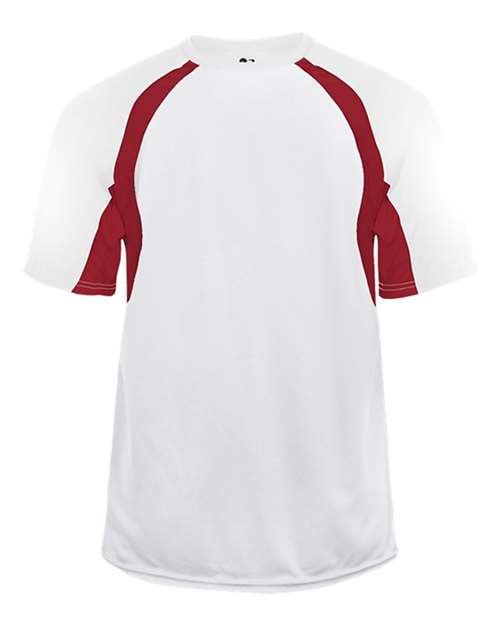Youth B-Core Hook T-Shirt - White/ Red Front