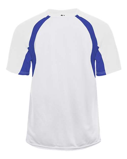 Youth B-Core Hook T-Shirt - White/ Royal Front