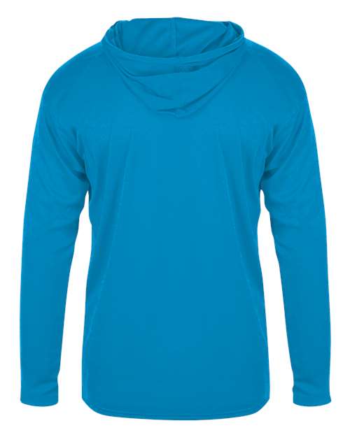 Youth B-Core Long Sleeve Hooded T-Shirt - Electric Blue Back