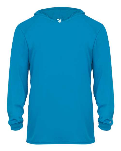 Youth B-Core Long Sleeve Hooded T-Shirt - Electric Blue Front
