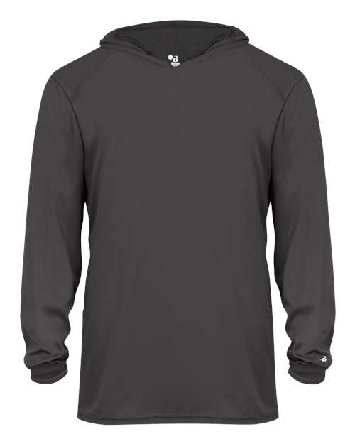Youth B-Core Long Sleeve Hooded T-Shirt - Graphite Front