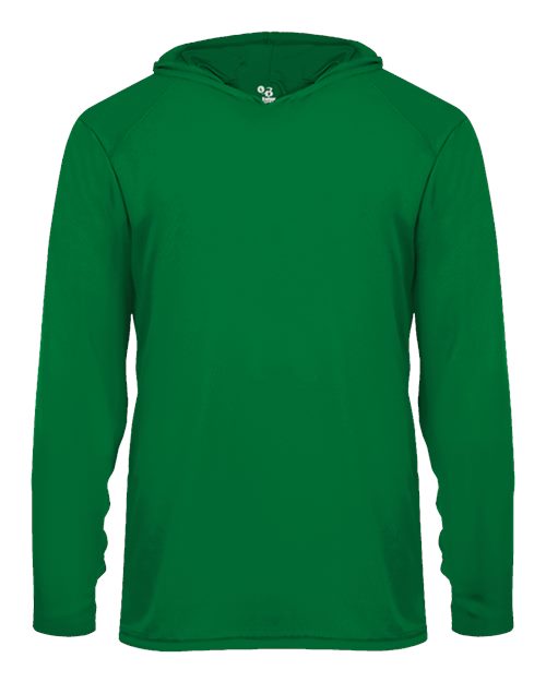 Youth B-Core Long Sleeve Hooded T-Shirt - Kelly Front