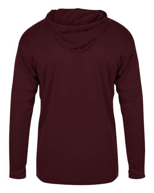 Youth B-Core Long Sleeve Hooded T-Shirt - Maroon Back