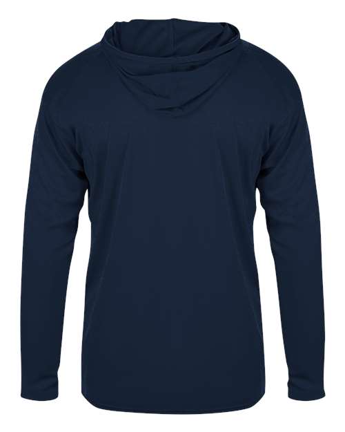 Youth B-Core Long Sleeve Hooded T-Shirt - Navy Back
