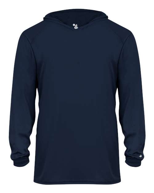 Youth B-Core Long Sleeve Hooded T-Shirt - Navy Front