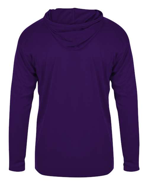 Youth B-Core Long Sleeve Hooded T-Shirt - Purple Back