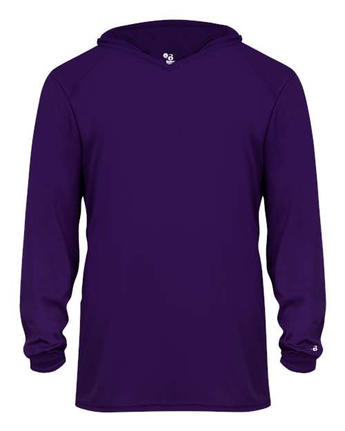 Youth B-Core Long Sleeve Hooded T-Shirt - Purple Front