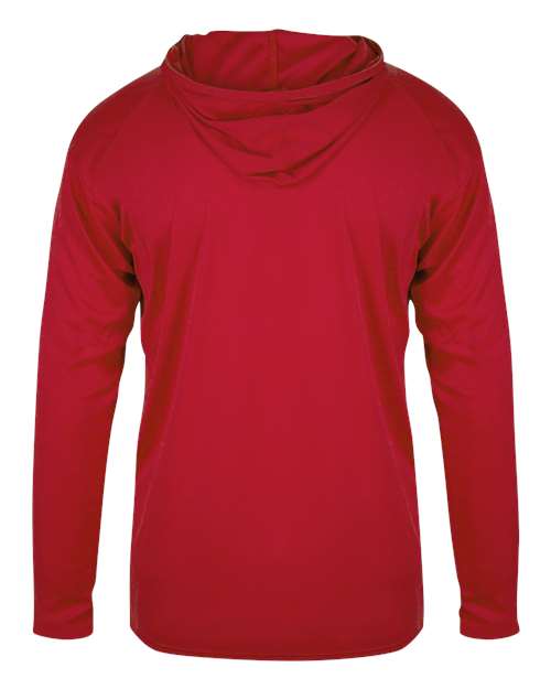 Youth B-Core Long Sleeve Hooded T-Shirt - Red Back
