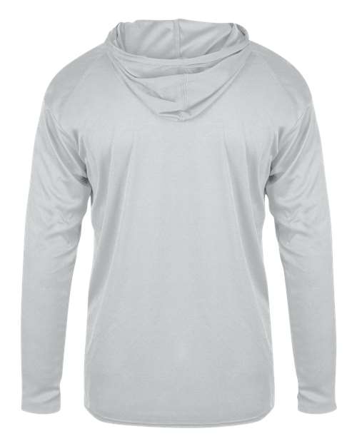 Youth B-Core Long Sleeve Hooded T-Shirt - Silver Back