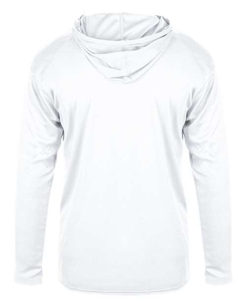 Youth B-Core Long Sleeve Hooded T-Shirt - White Back