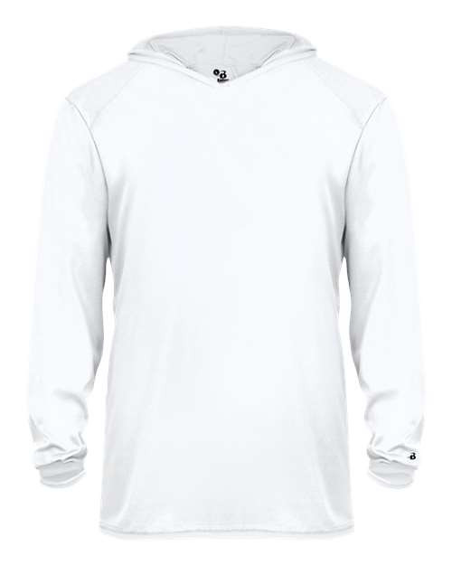 Youth B-Core Long Sleeve Hooded T-Shirt - White Front