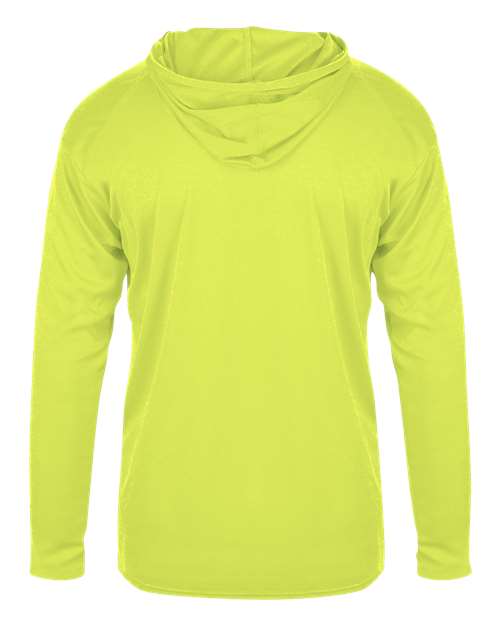 Youth B-Core Long Sleeve Hooded T-Shirt - Safety Yellow Back