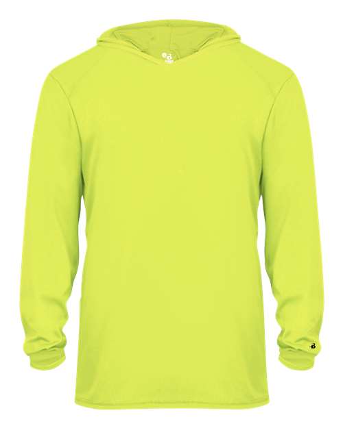 Youth B-Core Long Sleeve Hooded T-Shirt - Safety Yellow Front