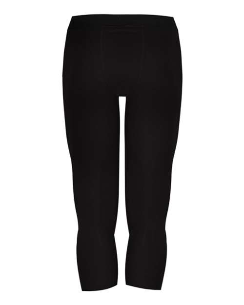 Youth Compression Calf-Length Tights - Black Back