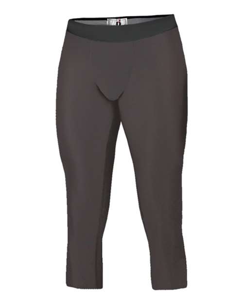 Youth Compression Calf-Length Tights - Graphite Front