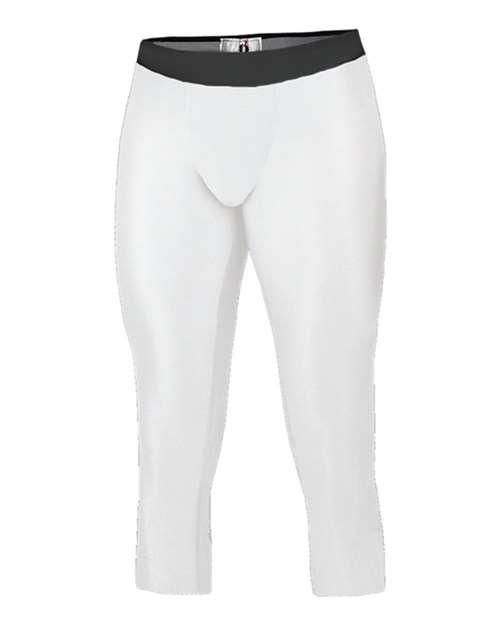 Youth Compression Calf-Length Tights - White Front