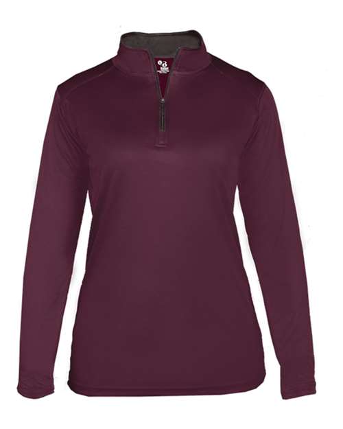 Women’s B-Core Quarter-Zip Pullover - Maroon/ Graphite Front