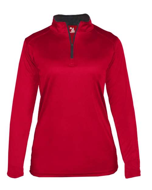 Women’s B-Core Quarter-Zip Pullover - Red/ Graphite Front