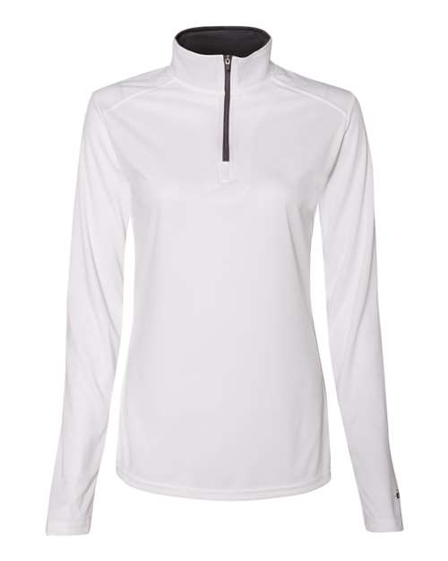 Women’s B-Core Quarter-Zip Pullover - White/ Graphite Front