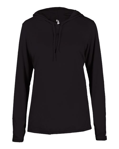 Women's B-Core Long Sleeve Hooded T-Shirt - Black Front